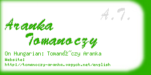 aranka tomanoczy business card